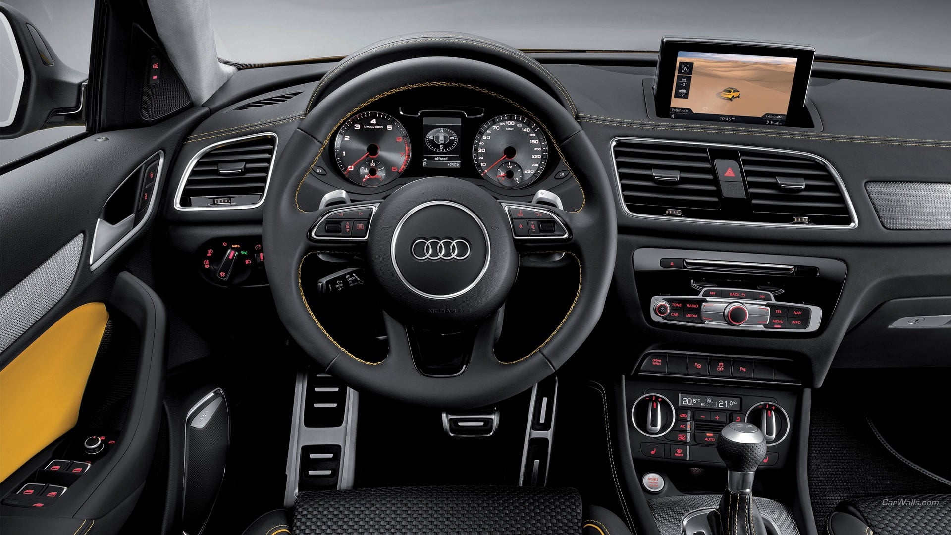 black Audi dashboard, Audi Q3, car