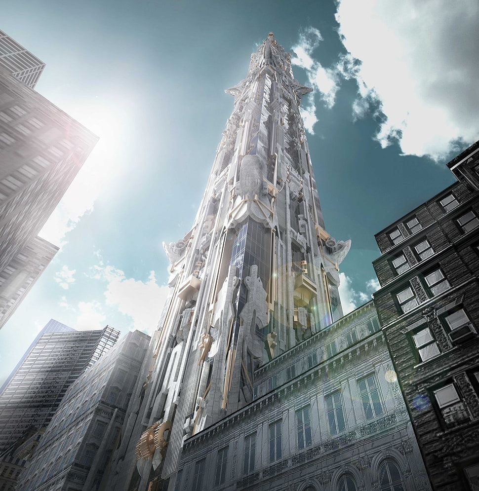 white painted building, architecture, building, skyscraper, blueprints HD wallpaper