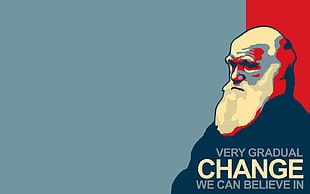 sketch of man with text overlay, Hope posters, Charles Darwin