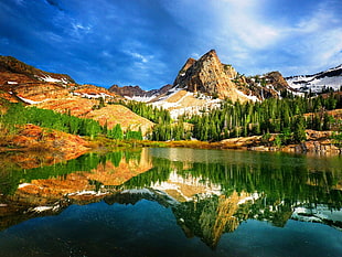 body of water near mountain during daytime, Utah, USA, mountains, lake