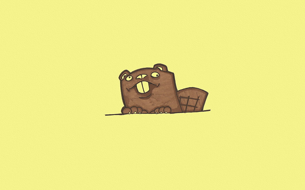 brown beaver illustration, artwork, beavers HD wallpaper