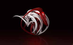 white and red 3D effect