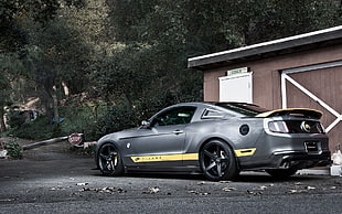 gray Ford Mustang 5.0 coupe, car, Shelby Cobra, muscle cars