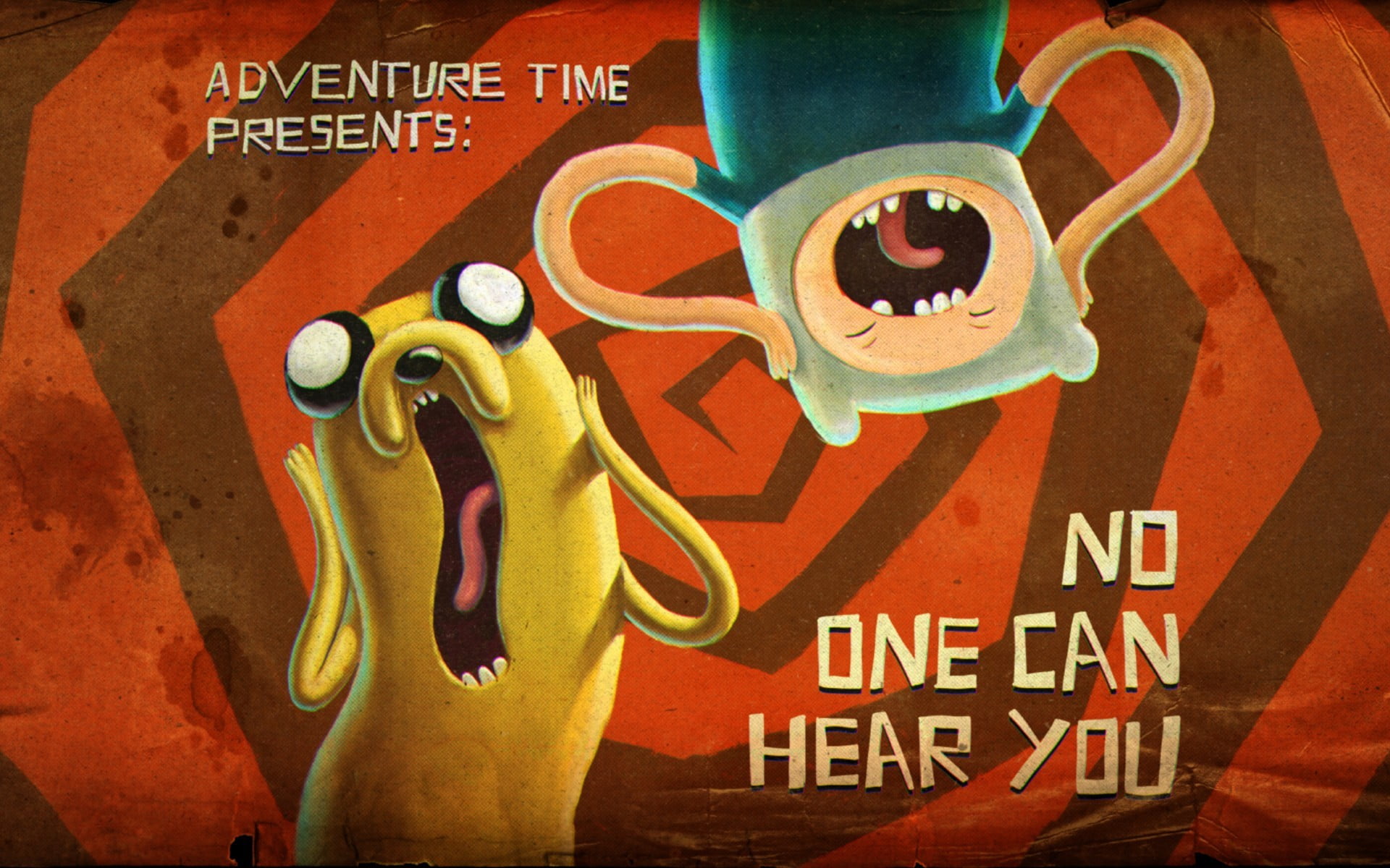 Adventure Time Present: No one Can hear you postr, Adventure Time, Finn the Human, Jake the Dog