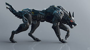 robot wolf toy, 3D, wolf, render