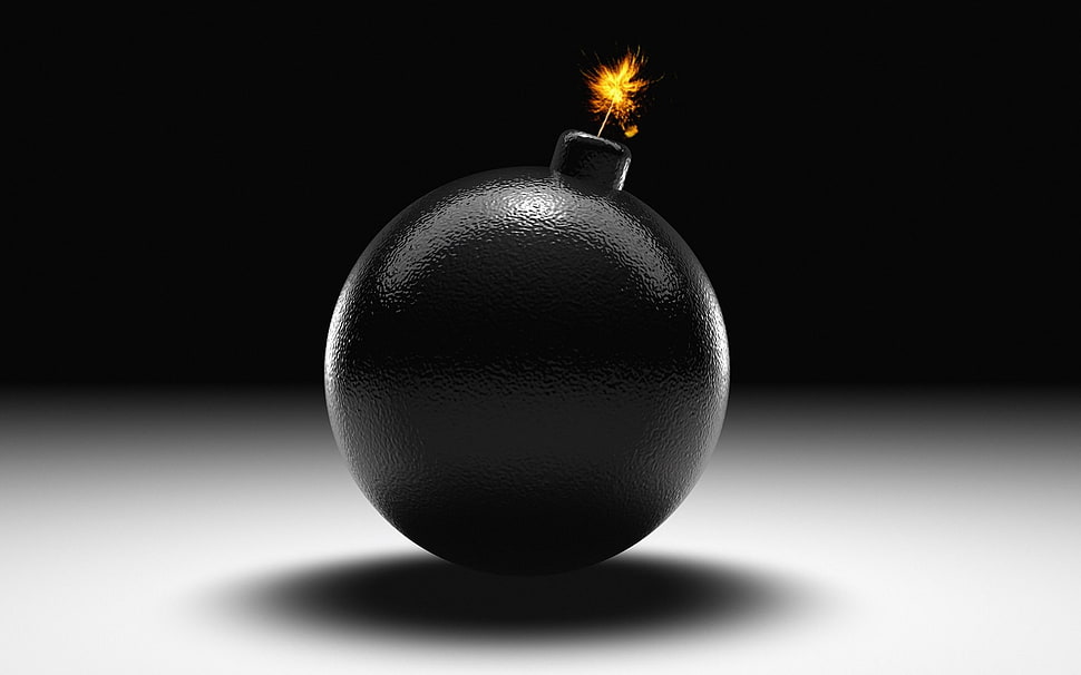 black bomb illustration HD wallpaper
