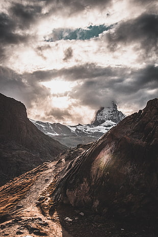 brown mountains, Zermatt, Switzerland, Mountains HD wallpaper