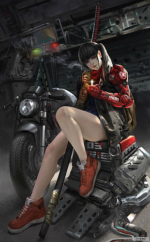 iron arm woman anime digital wallpaper