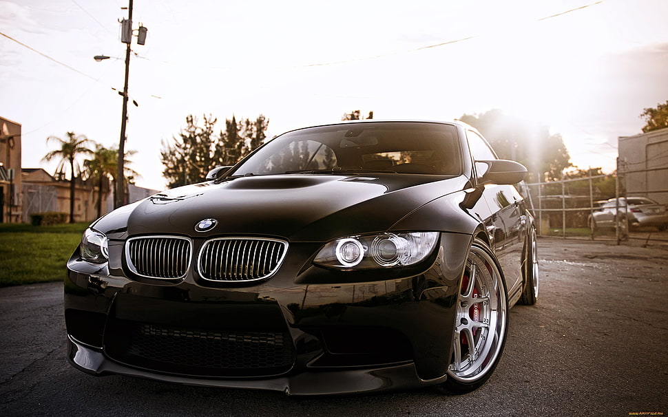 black BMW car, car, BMW, BMW 5 Series HD wallpaper