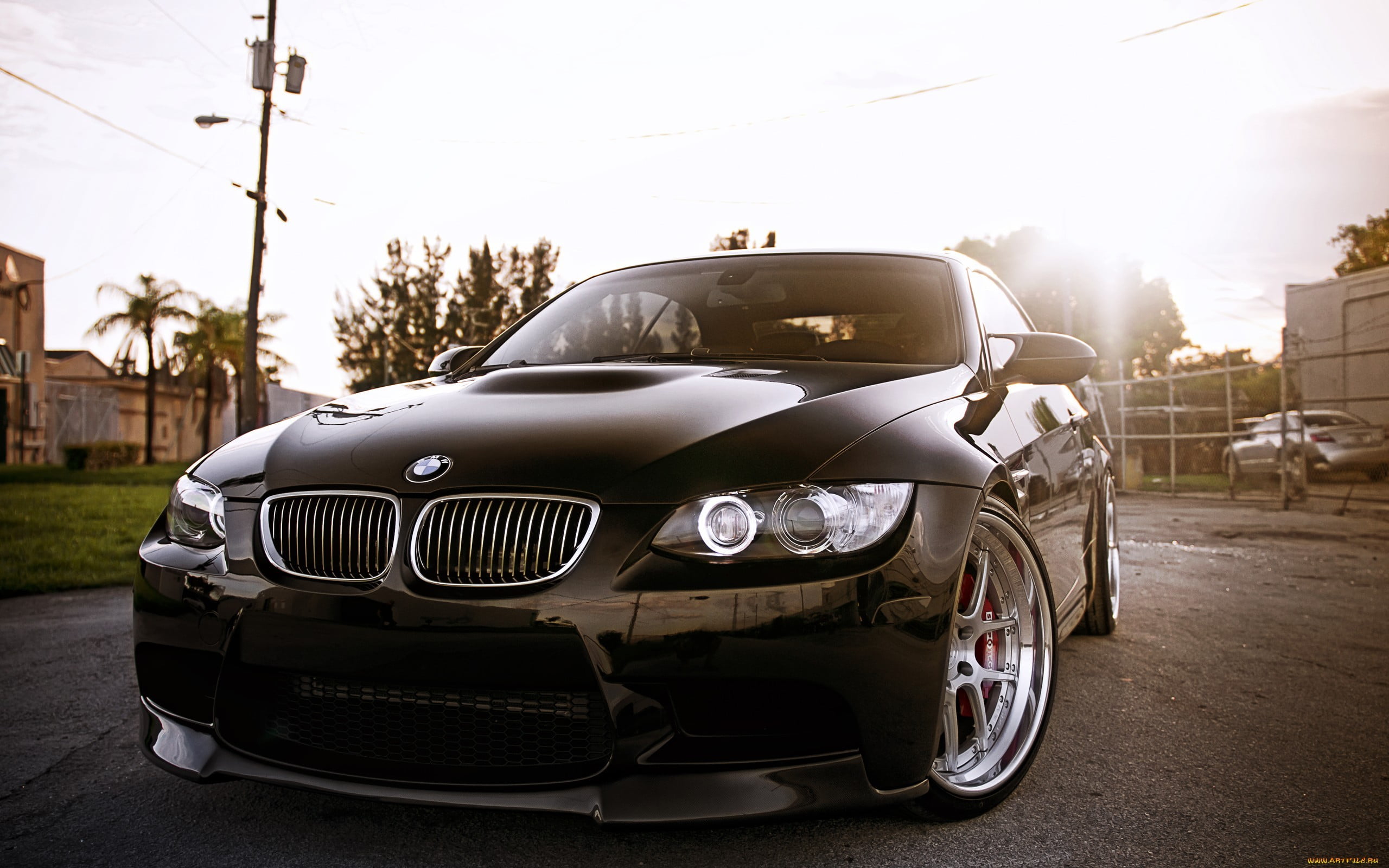 black BMW car, car, BMW, BMW 5 Series