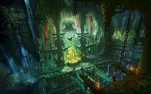 dungeon wallpaper, fantasy art, artwork HD wallpaper