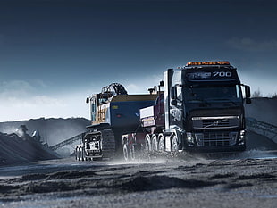 freight truck illustration HD wallpaper