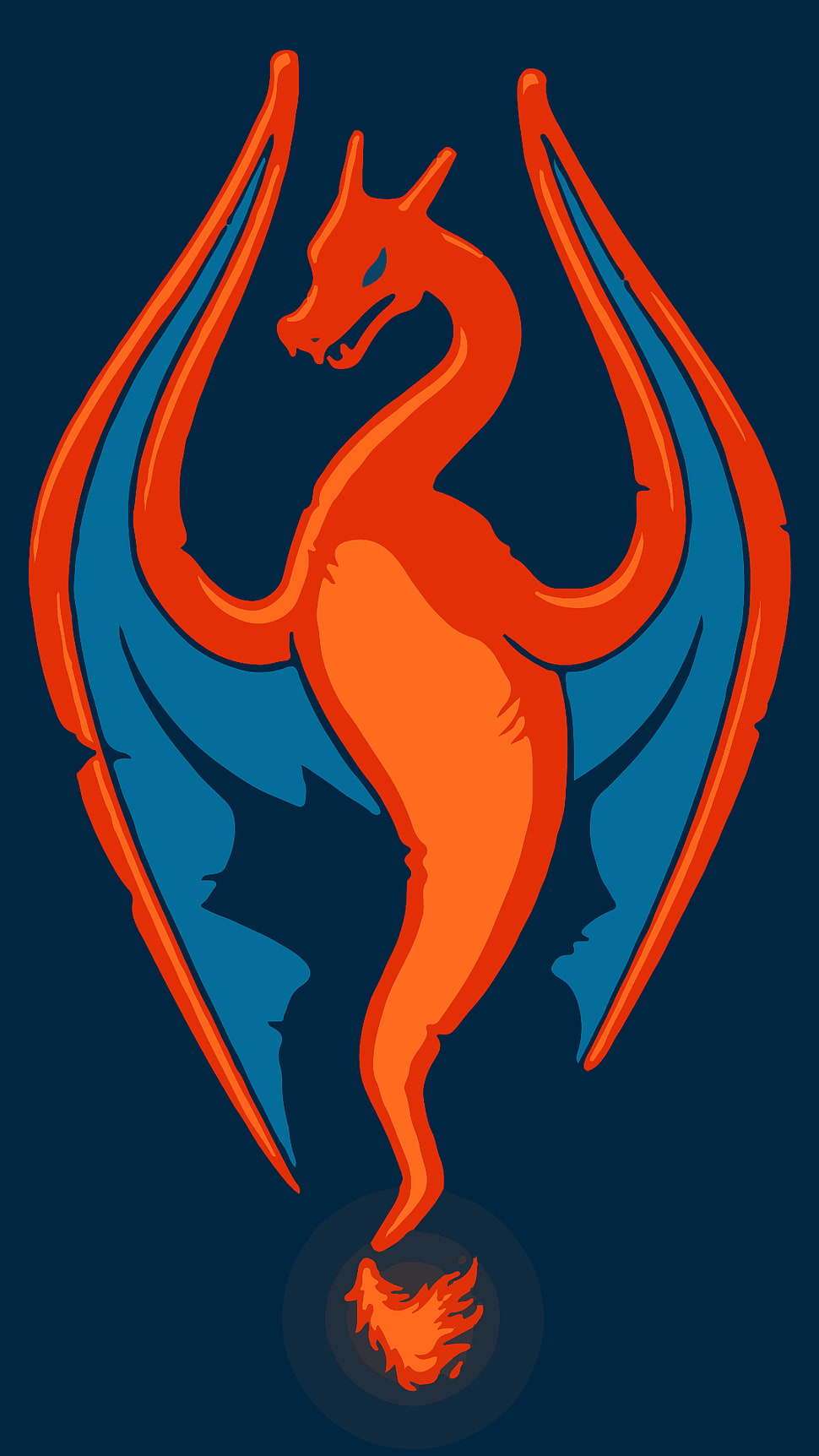 red and blue dragon painting HD wallpaper