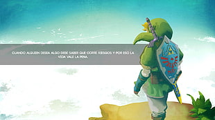 game application wallpaper, The Legend of Zelda, Link, Master Sword, Hylian Shield