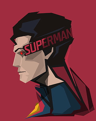 Superman poster, Superman, DC Comics, red background, superhero