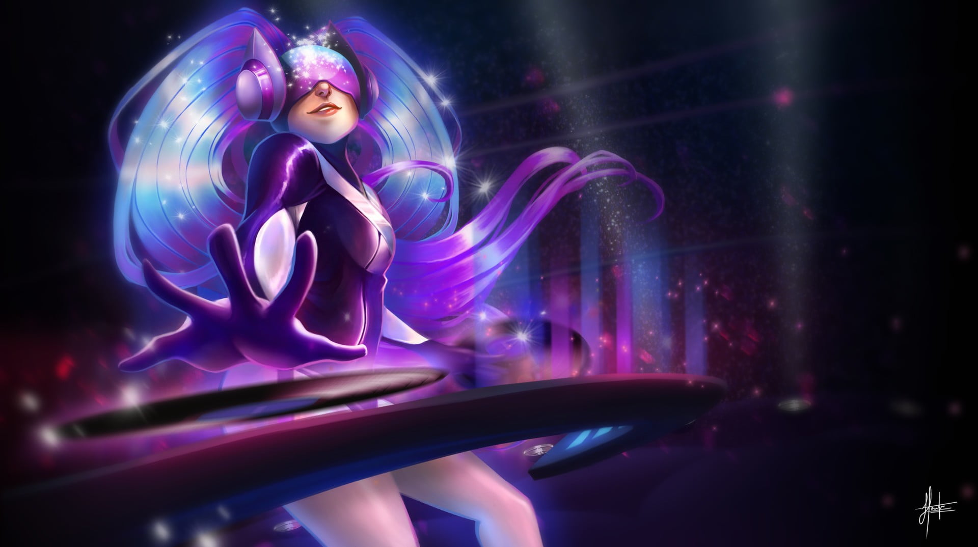 female anime character in purple hair, League of Legends, DJ Sona, Sona (League of Legends)