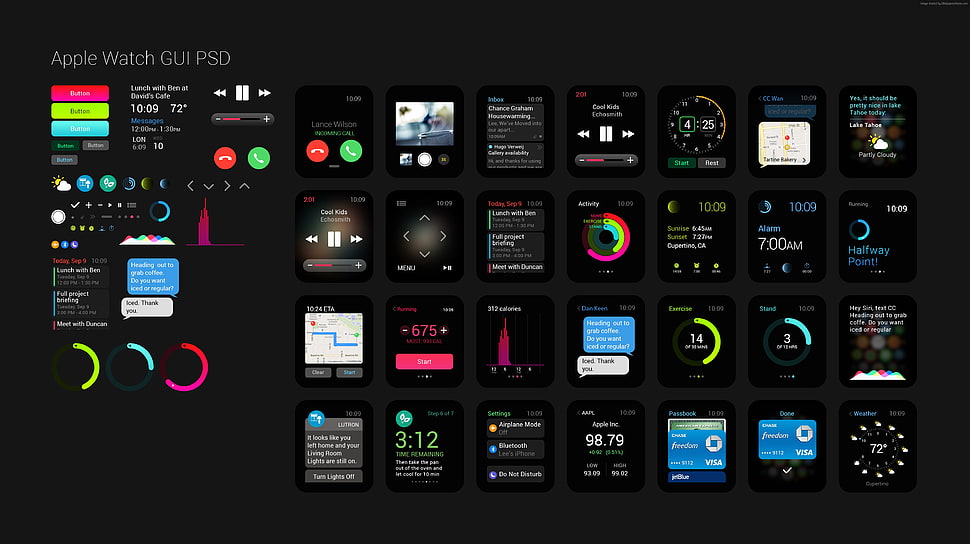 Apple Watch GUI PSD screen HD wallpaper