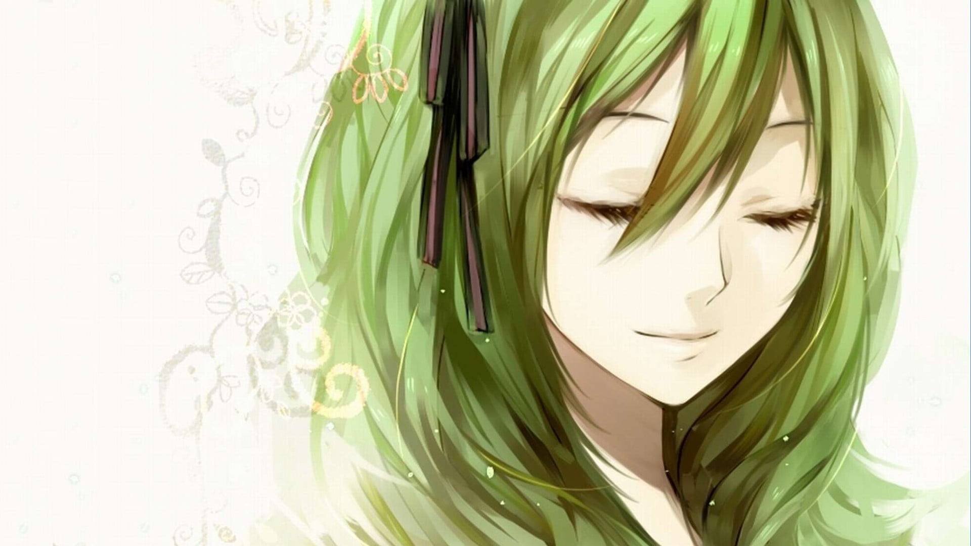 green haired female illustration, anime HD wallpaper.