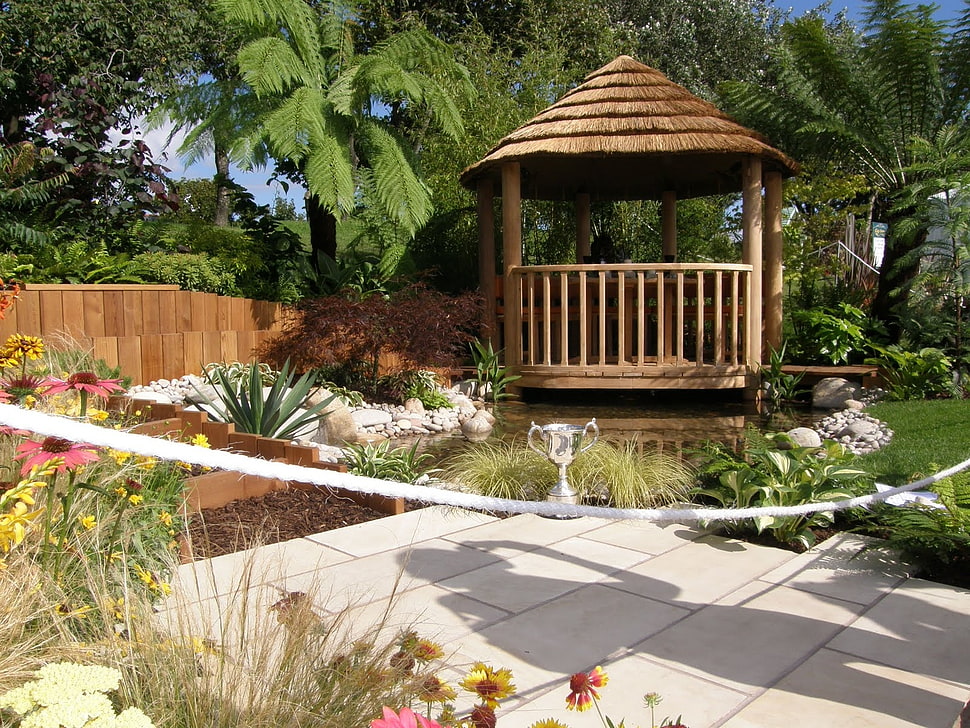 Arbor,  Garden,  Tile,  Cup HD wallpaper