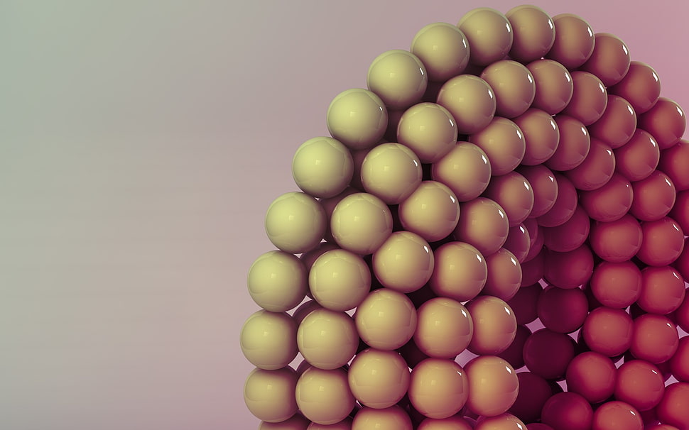 beaded white accessory, render, balls, simple background, digital art HD wallpaper