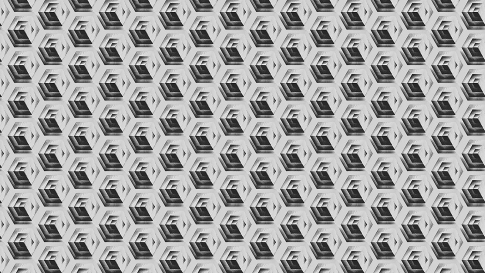 black, white, cube, square HD wallpaper