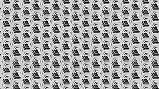 black, white, cube, square HD wallpaper