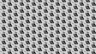 black, white, cube, square