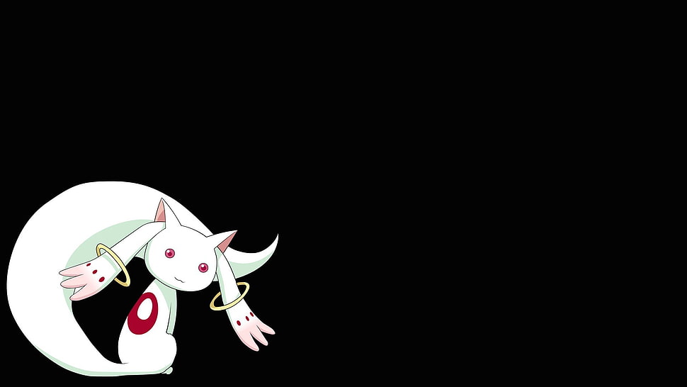 white cat clip art, Mahou Shoujo Madoka Magica, Kyuubey HD wallpaper