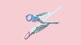 gray and multicolored scissors illustration, minimalism, anime, Gatchaman Crowds