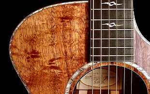 natural finish cutaway acoustic guitar HD wallpaper