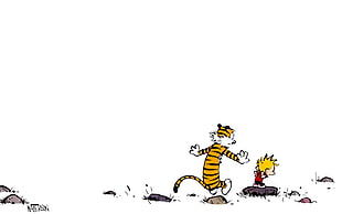 yellow tiger animated wallpaper, Calvin and Hobbes