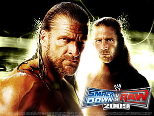 Triple H and Shawn Michaels digital wallpaper, WWE, Triple H, Smack Down, Raw HD wallpaper