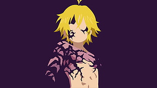 yellow hair character artwork, Nanatsu no Taizai, meliodas