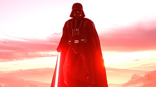 Star Wars Darth Vader holding lightsaber