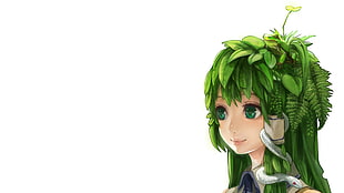 girl in plant hairstyle 2d character