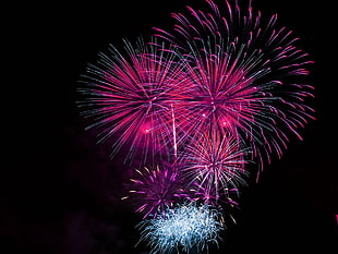 fireworks photo at nighttime HD wallpaper