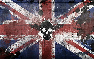Union Jack with skull illustration HD wallpaper
