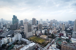 concrete building, cityscape, building, stadium, Tokyo HD wallpaper