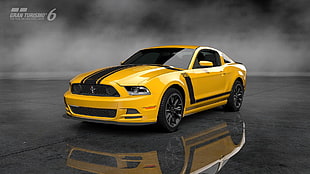 yellow Ford Mustang, Ford Mustang, boss 302, Gran Turismo 6, car HD wallpaper