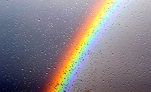 rainbows, water drops, rain HD wallpaper