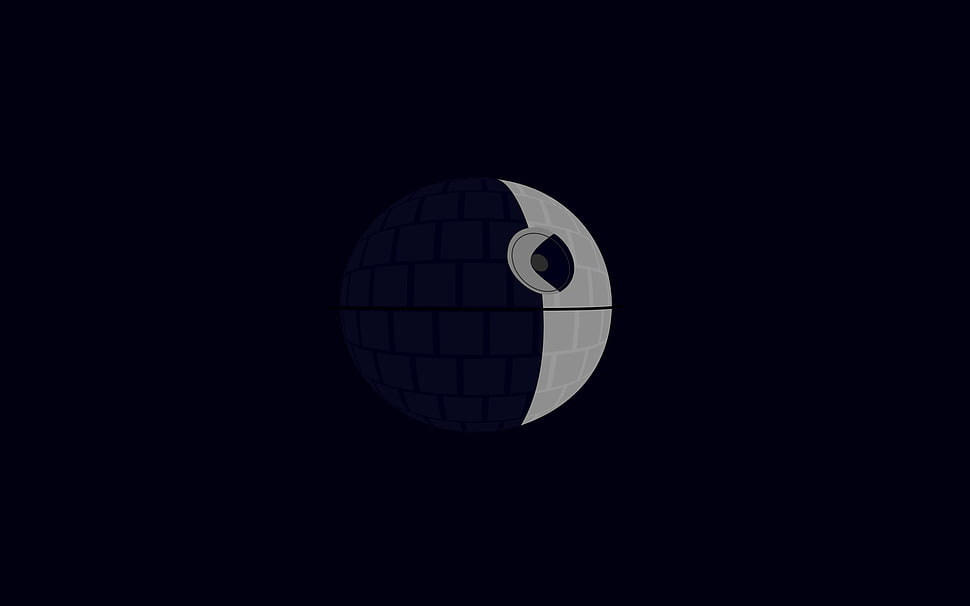 round blue and gray clip art, minimalism, Star Wars, Death Star HD wallpaper