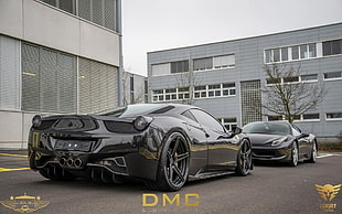 black Ferrari 458 Italia coupe, car, Ferrari, Ferrari 458 Italia, DMC HD wallpaper