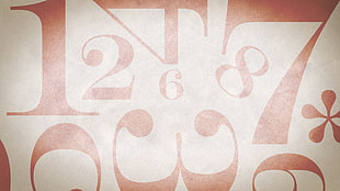white and brown floral textile, digital art, typography, numbers