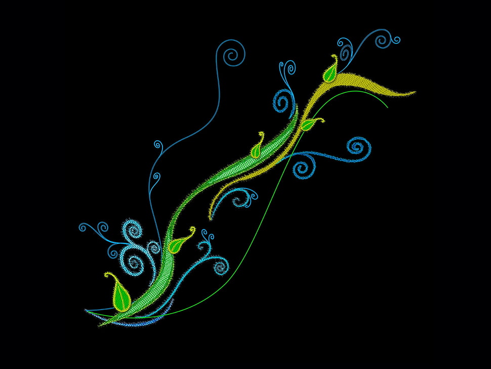 green and blue paint HD wallpaper