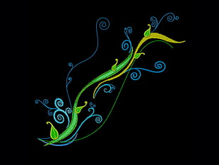 green and blue paint