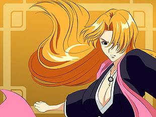 female Bleach anime character with brown hair