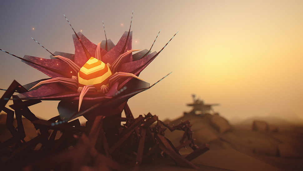 red and black spaceship illustration, abstract, 3D HD wallpaper
