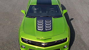 green Chevrolet Camaro, Chevrolet, Chevrolet Camaro HD wallpaper