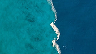 aerial view of ocean HD wallpaper