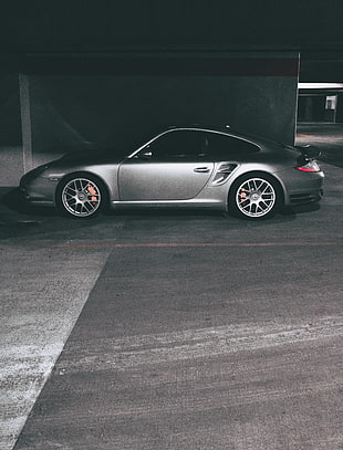 silver Porsche Carrera coupe HD wallpaper